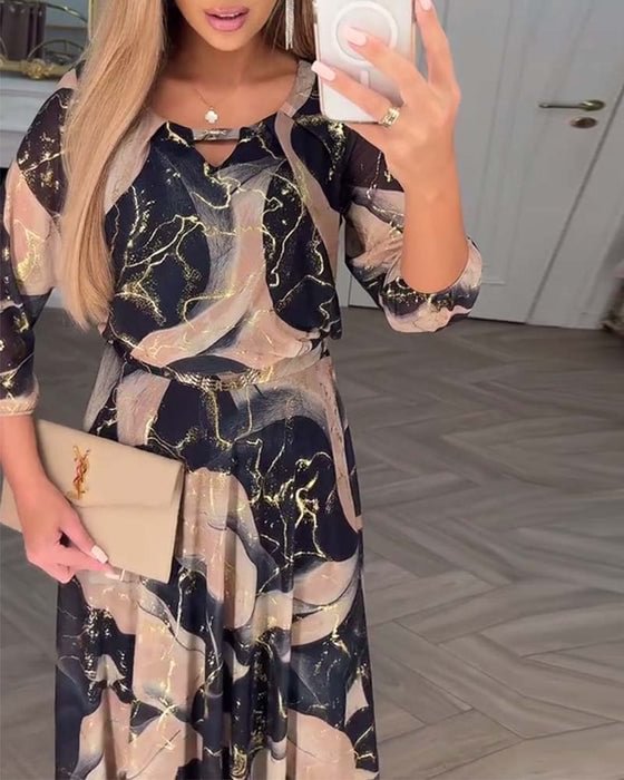 Susana | Vestido Maxi de Gasa Estampado