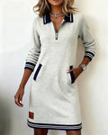 Lorena | Vestido tipo sudadera con cuello de cremallera